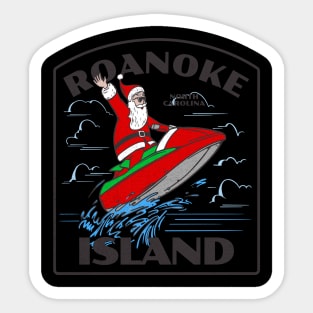 Roanoke Island, NC Christmas Vacationing Waterskiing Santa Sticker